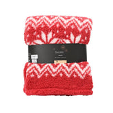 Decoris Polyester Throwover with Snowflakes 130 x 170cm - Red/White